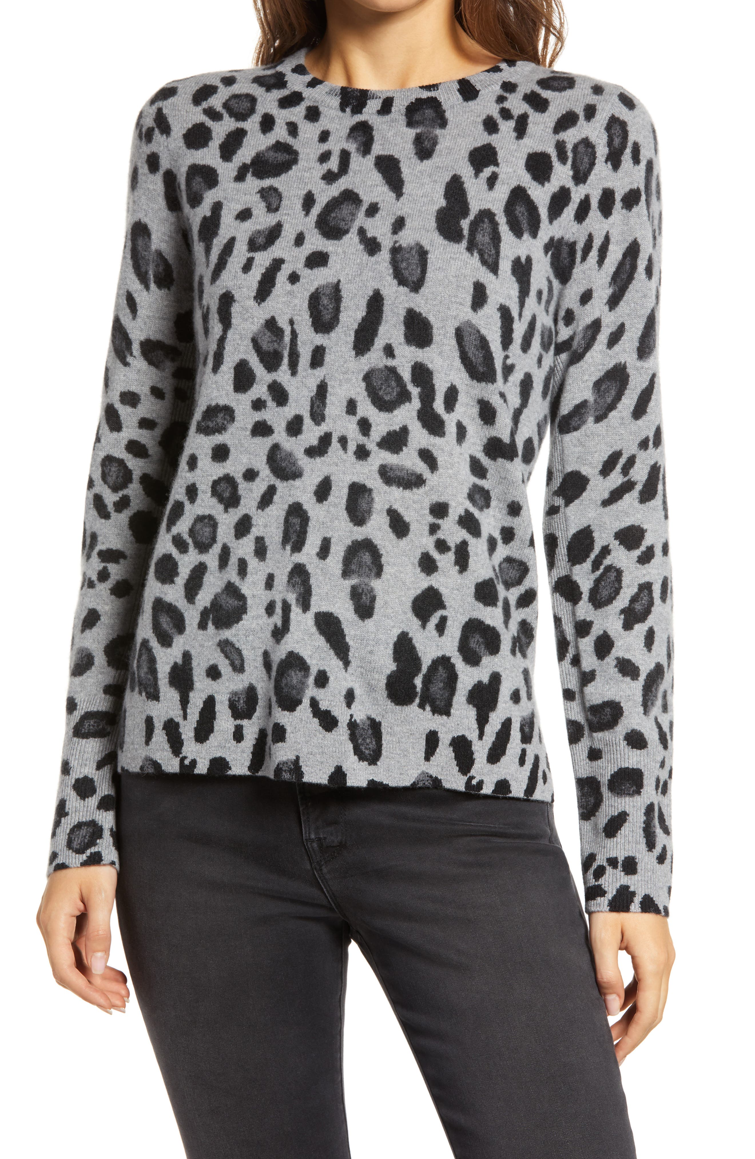 grey leopard sweater