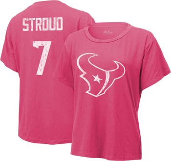 Majestic Threads Women's Majestic Threads C.J. Stroud Pink Houston Texans  Name & Number T-Shirt