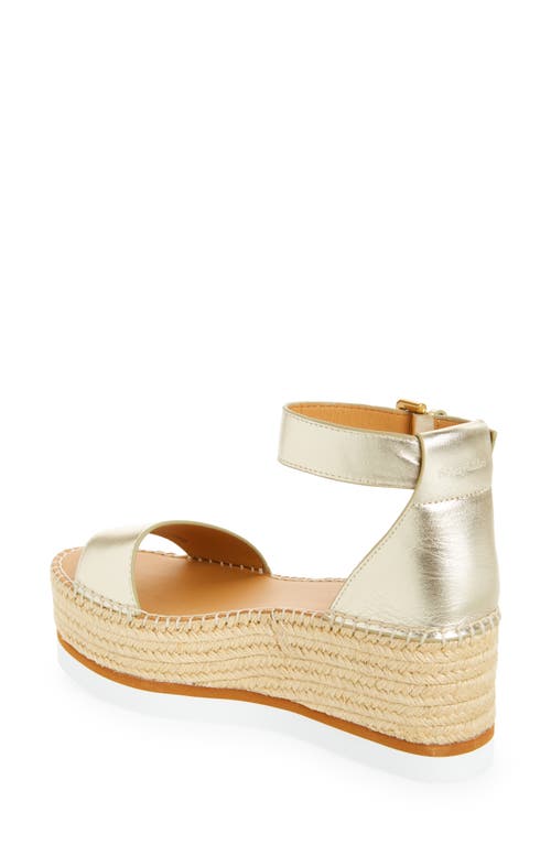 See By Chloé Glyn Leather Platform Espadrille Sandals In Light Gold