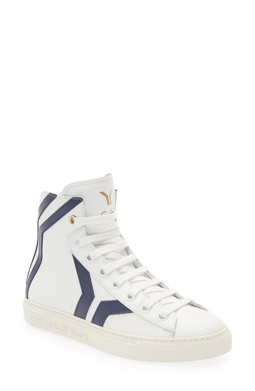 CULTURE OF BRAVE Resilient High Top Sneaker in White/Blue