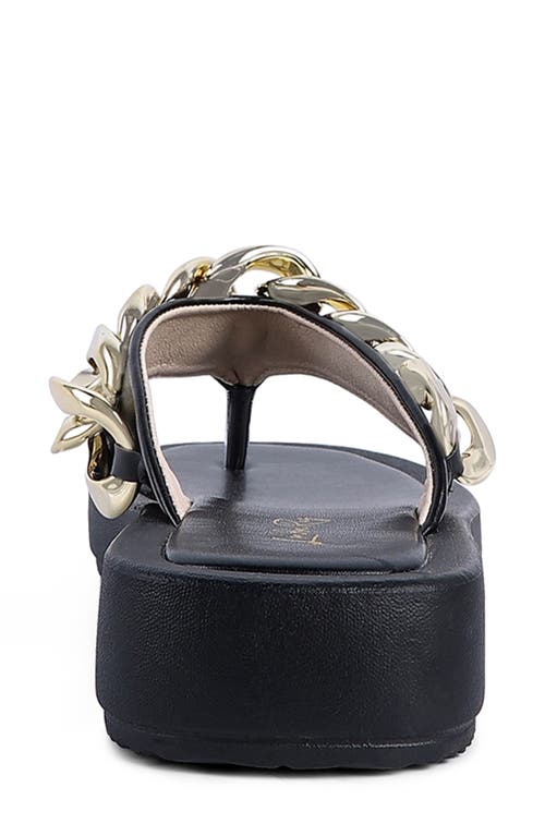 London Rag Chain Flip Flop Sandal In Black