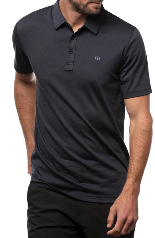 Shop Travismathew The Zinna Slub Piqué Polo In Vintage Indigo/black