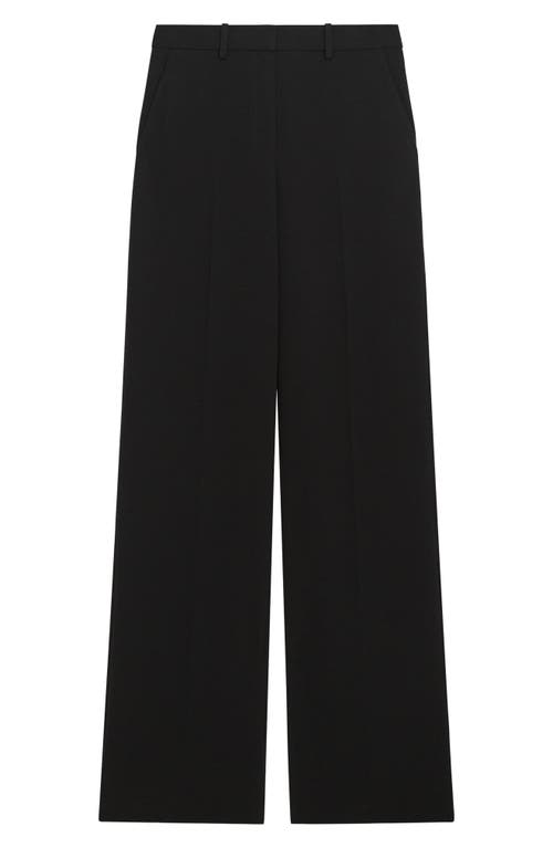 Theory High Waist Double Knit Wide Leg Pants In Black