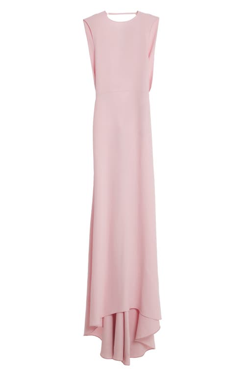 Shop Valentino Open Back Silk Cady Gown In Taffy/nero