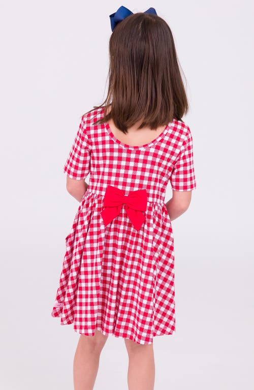 Shop Rufflebutts Gingham Cotton Dress In Red Gingham