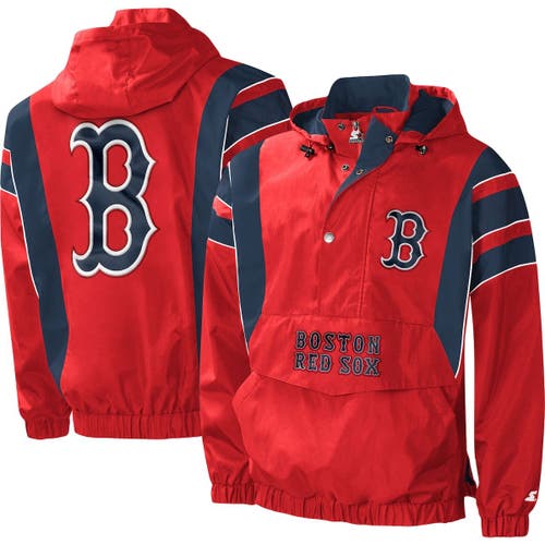 Men's Starter Red Boston Red Sox Impact Hoodie Half-Zip Jacket