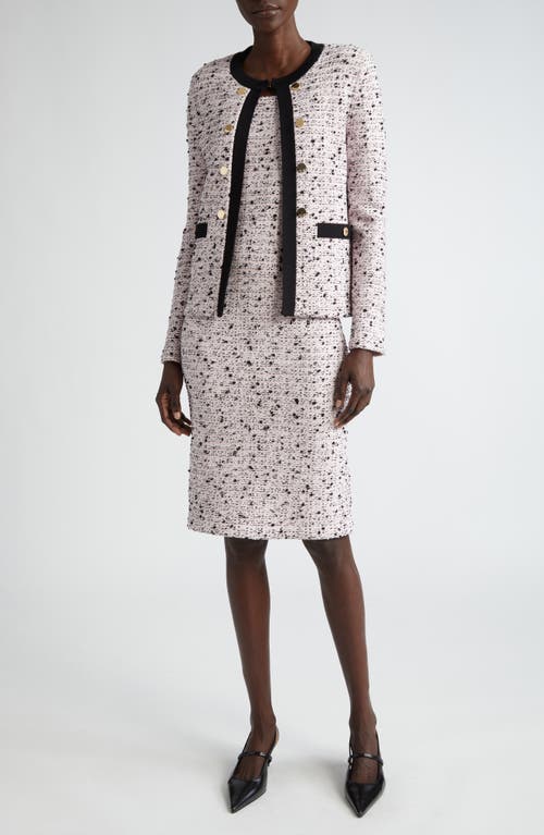 St John St. John Collection Donna Tweed Sheath Dress In Black/pink Multi