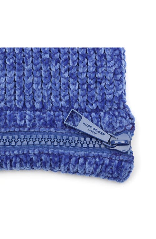 Kurt Geiger Convertible Chemille Scarf In Blue
