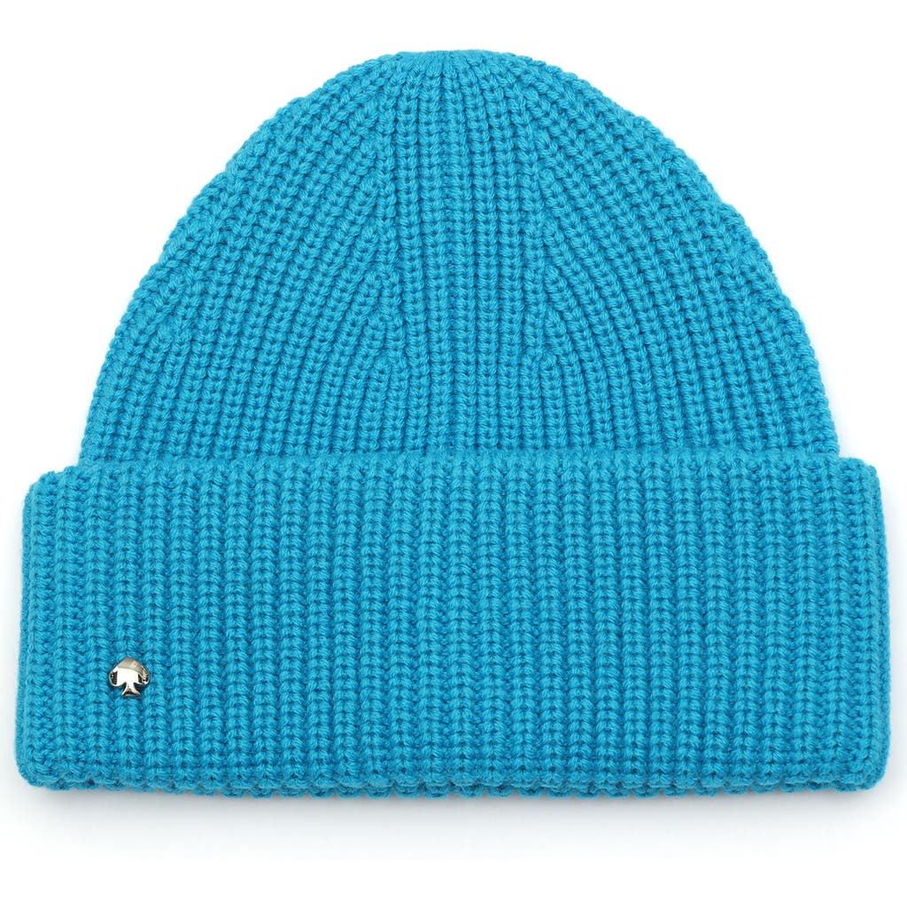 Kate Spade New York Spade Cuff Beanie In Bright Cerulean
