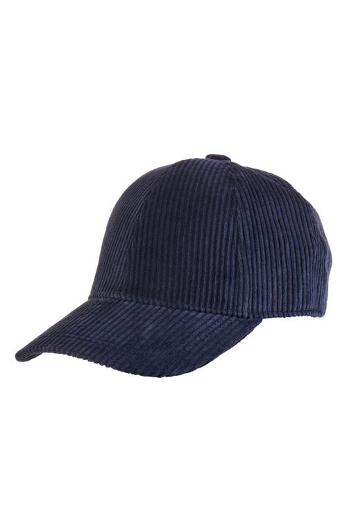 Bruno Magli Wide Wale Corduroy Baseball Cap In Navy