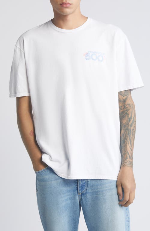 Indy 500 Cotton Graphic T-Shirt in Off White Pigment