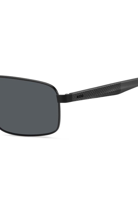 Hugo Boss 59mm Aviator Sunglasses In Matte Black Grey