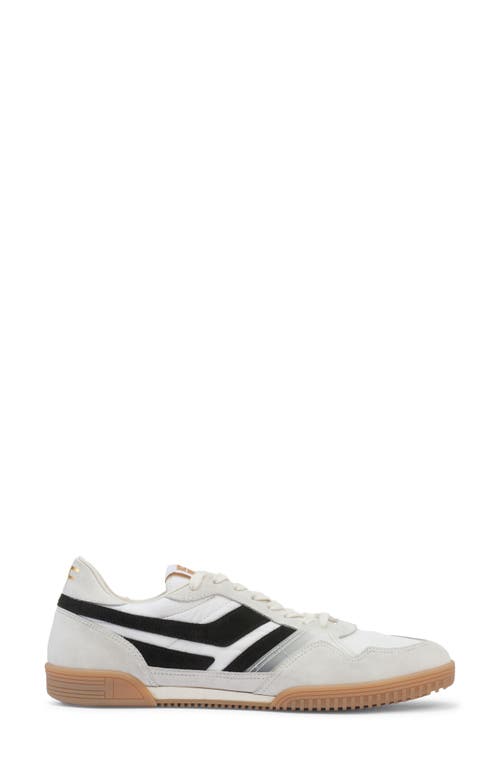 Shop Tom Ford Jackson Suede Detail Low Top Sneaker In 5w013 White/black/amber