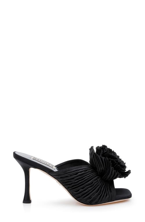 Shop Badgley Mischka Collection Blythe Slide Sandal In Black Satin