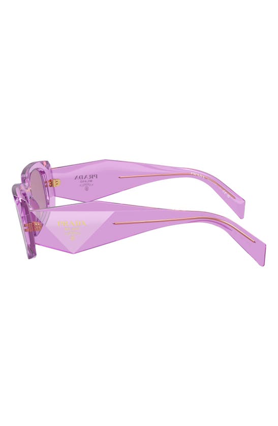 Shop Prada 51mm Mirrored Rectangular Sunglasses In Purple