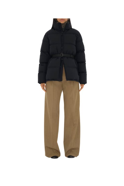 Shop Burberry Nylon Hooded Puffer Jacket In Black