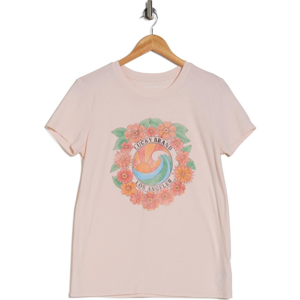 Lucky Brand Surf Floral Logo Graphic T-shirt In Pink