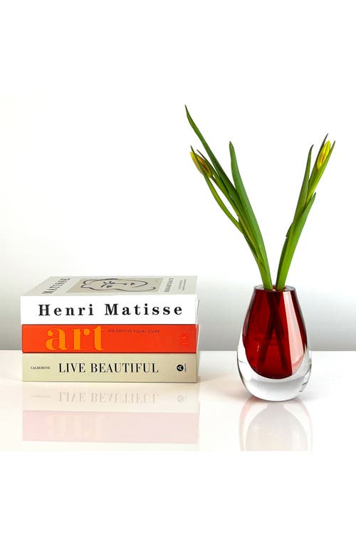 Cloudnola Drop Glass Vase In Red