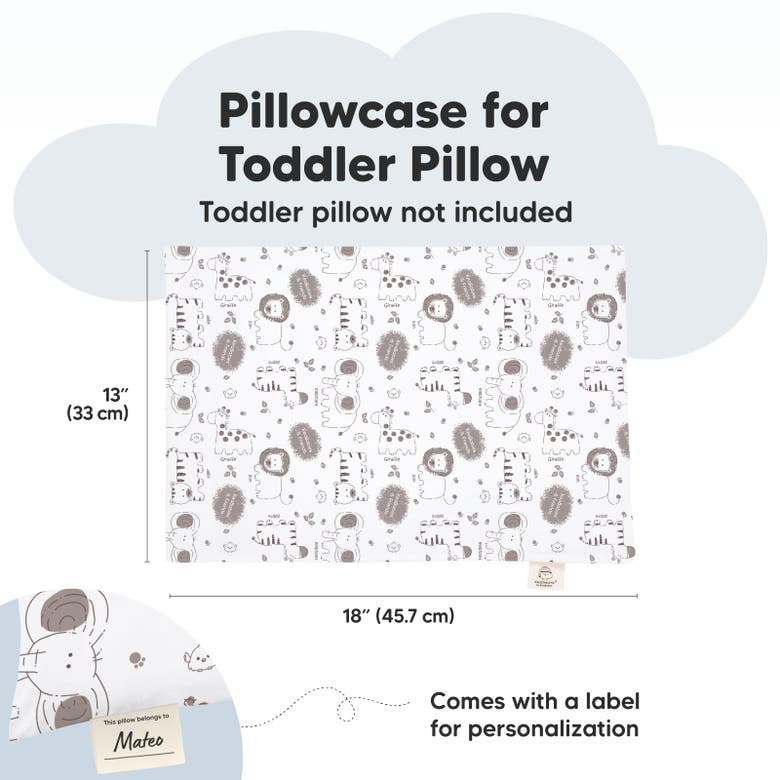 Keababies Printed Toddler Pillowcase 13x18" In Keasafari