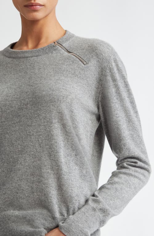 Shop Partow Bea Zip Cashmere Sweater In Heather Grey