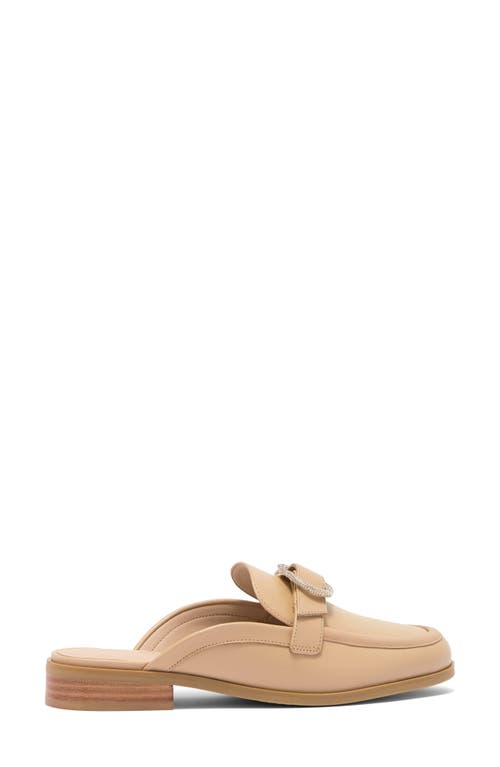 Stuart Weitzman Crystal Buckle Mule In Golden Beige