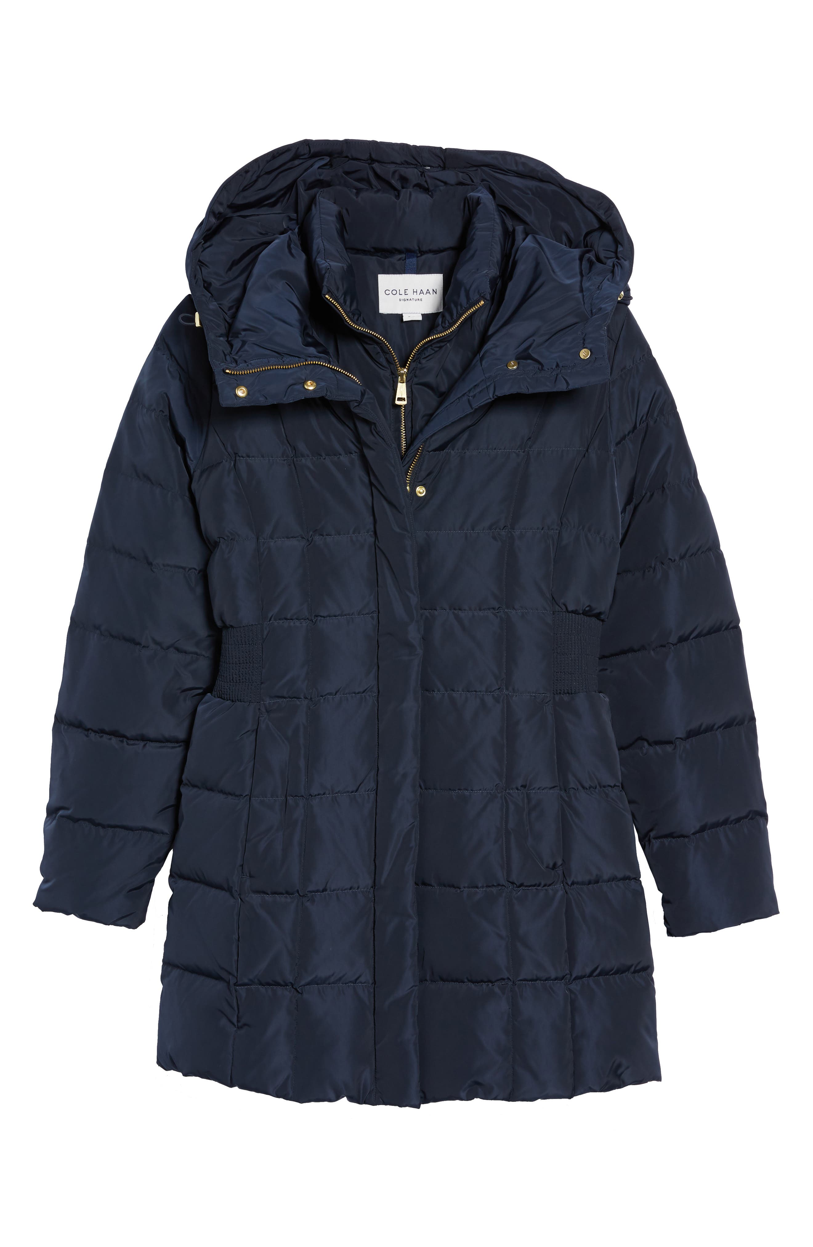cole haan hooded down & feather jacket