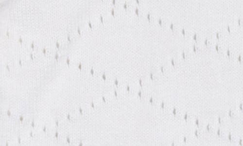 Feltman Brothers Pointelle Crop Cotton Cardigan In Ivory