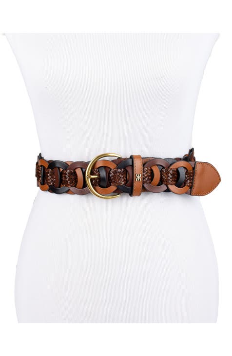 Women's Braided Leather Sling Belt