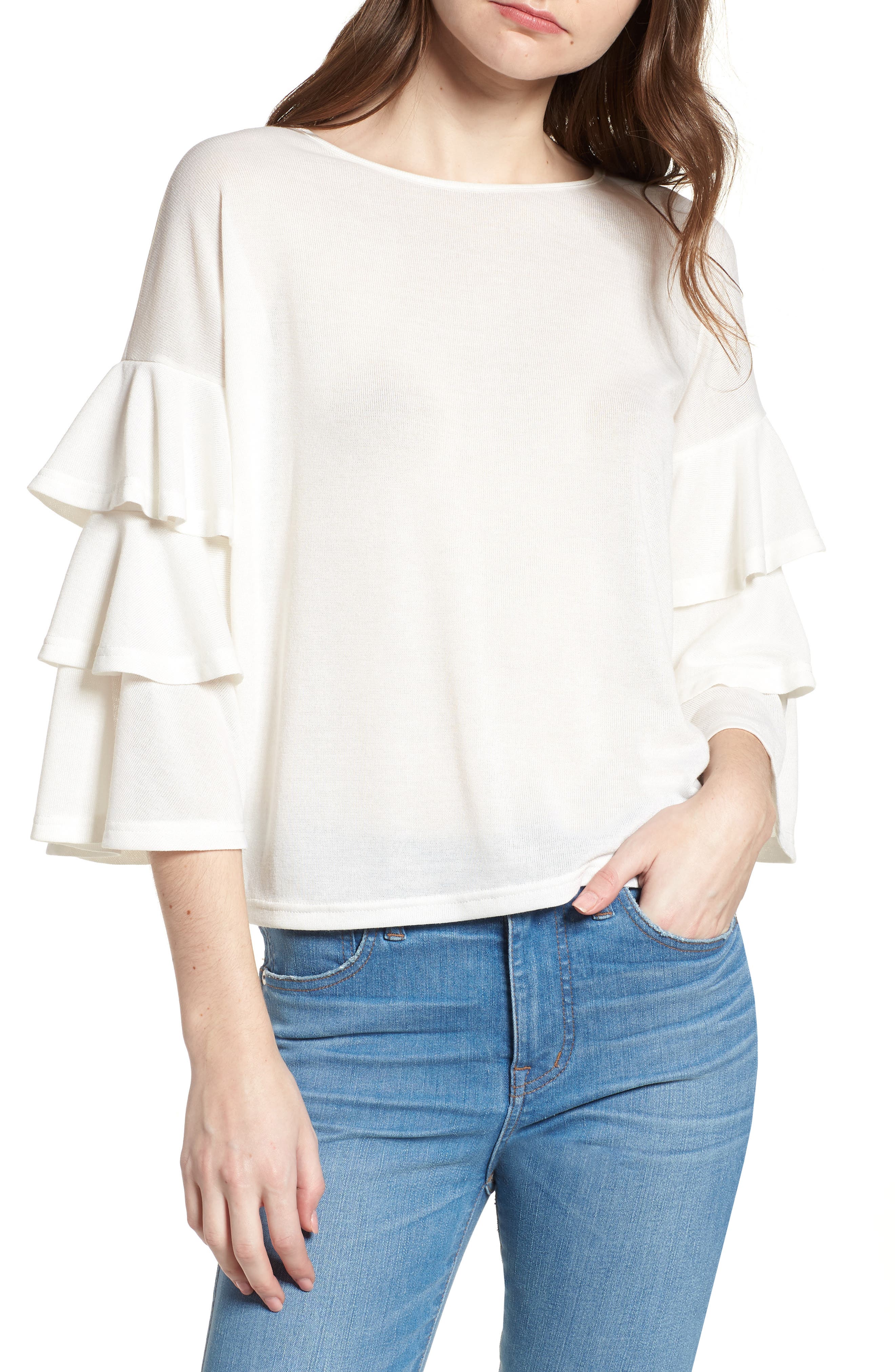 tiered ruffle sleeve top