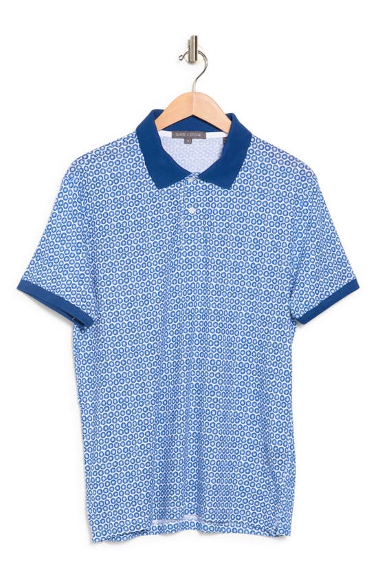 SLATE & STONE CIRCLE PRINT COTTON POLO SHIRT