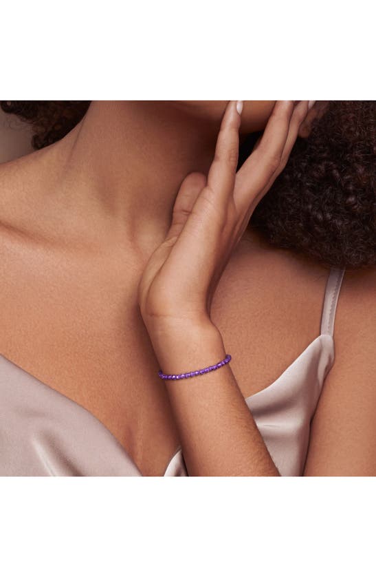 Shop Delmar Faceted Beaded Bracelet In Purple