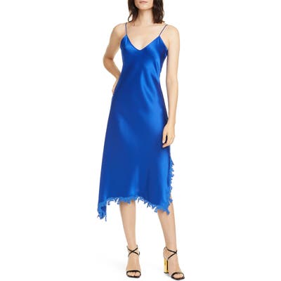 Polo Ralph Lauren Lace Detail Satin Slipdress, Blue