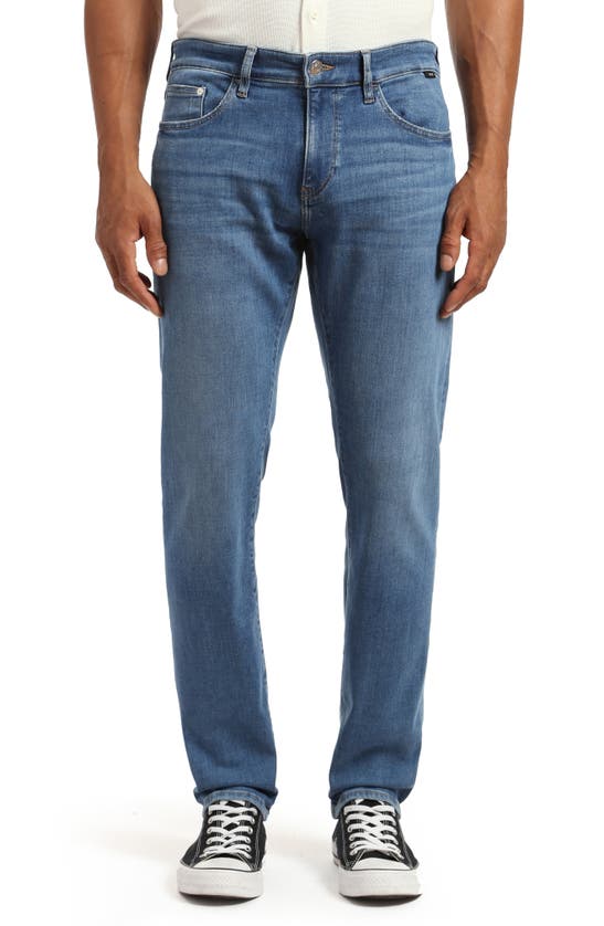 Mavi Jeans Marcus Slim Straight Leg Jeans In Mid Brushed Feather Blue
