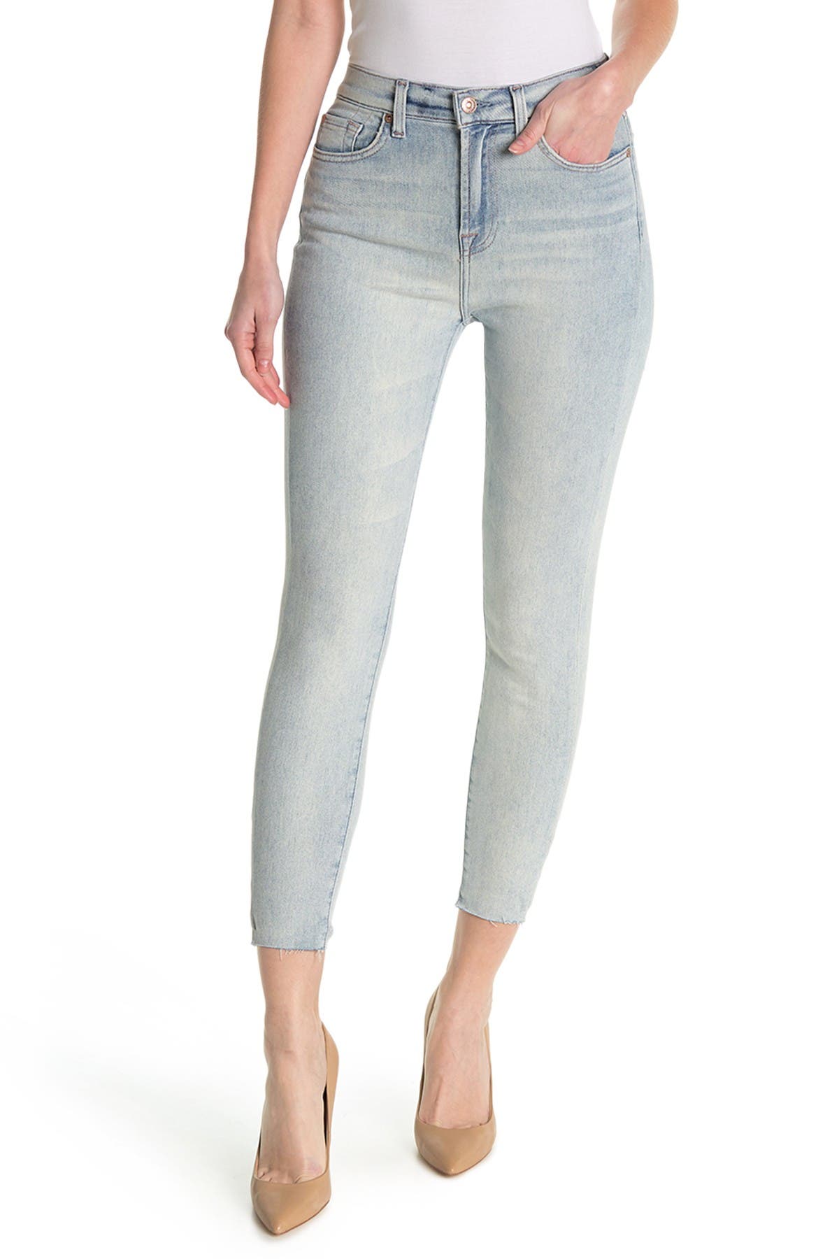 7 for all mankind grey skinny jeans