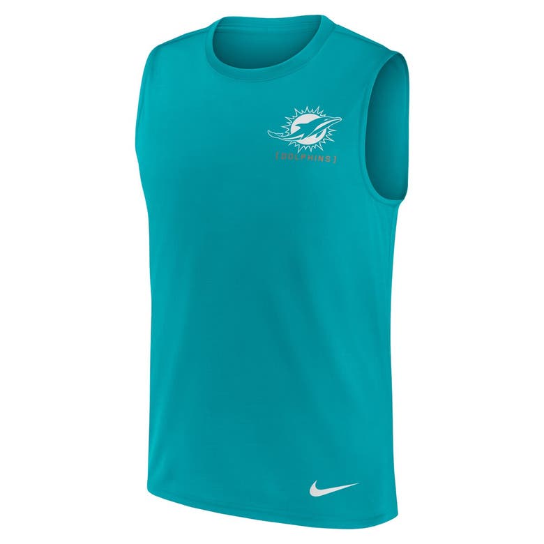 Shop Nike Aqua Miami Dolphins Muscle Tank Top