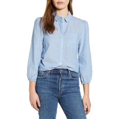 Lucky Brand Pinstripe Poet Shirt, Blue
