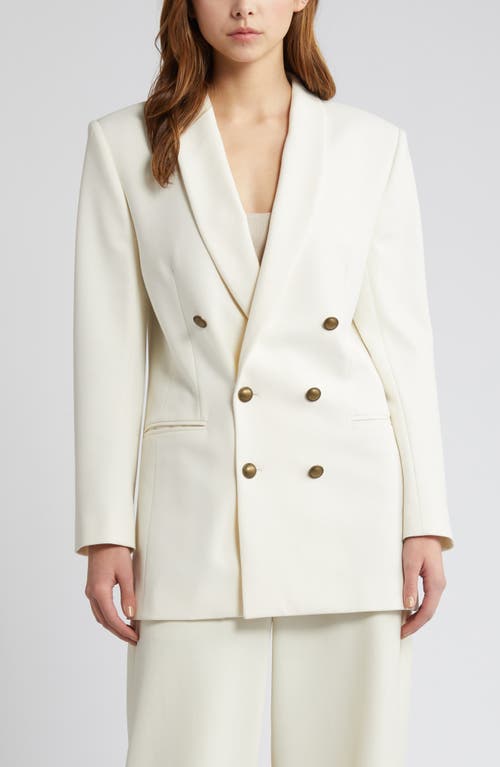 Shop Frame Shawl Collar Double Breasted Jacket In Cream