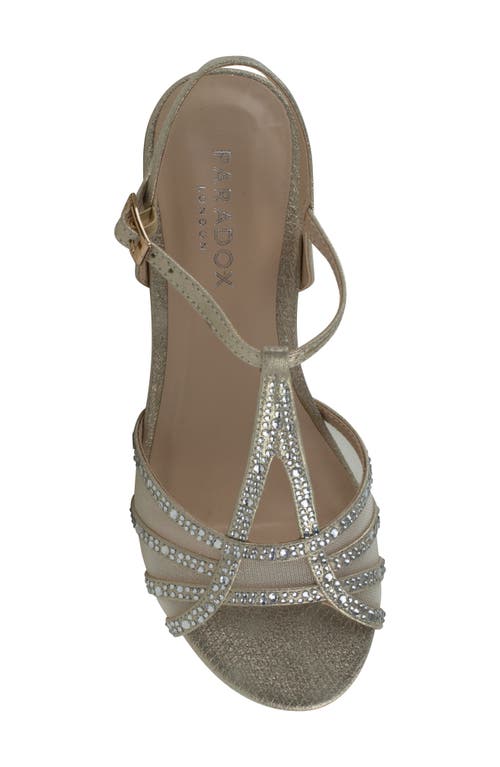 Paradox London Pink Jilly Embellished Wedge Sandal In Champagne