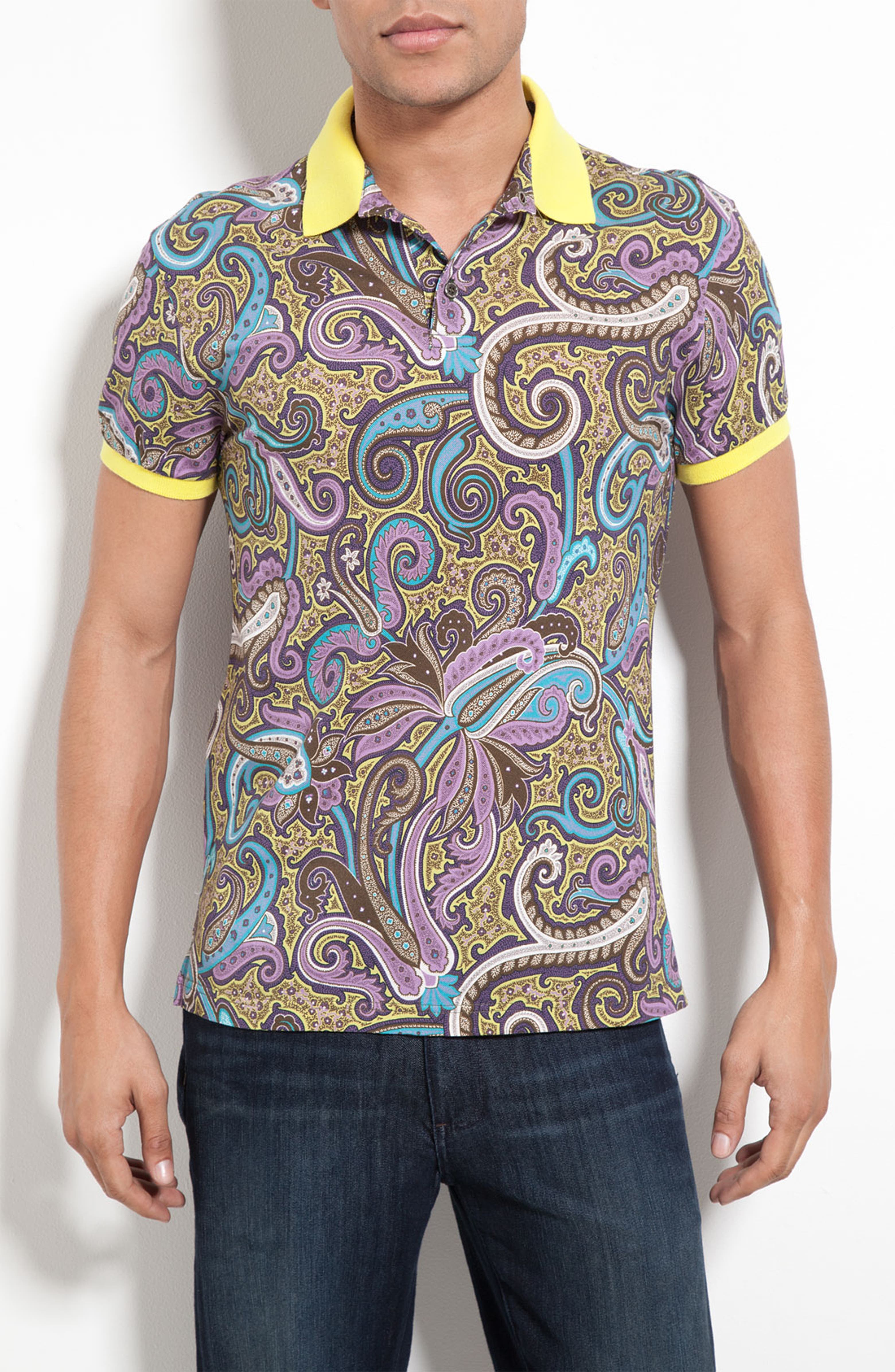 Etro Paisley Print Polo Nordstrom