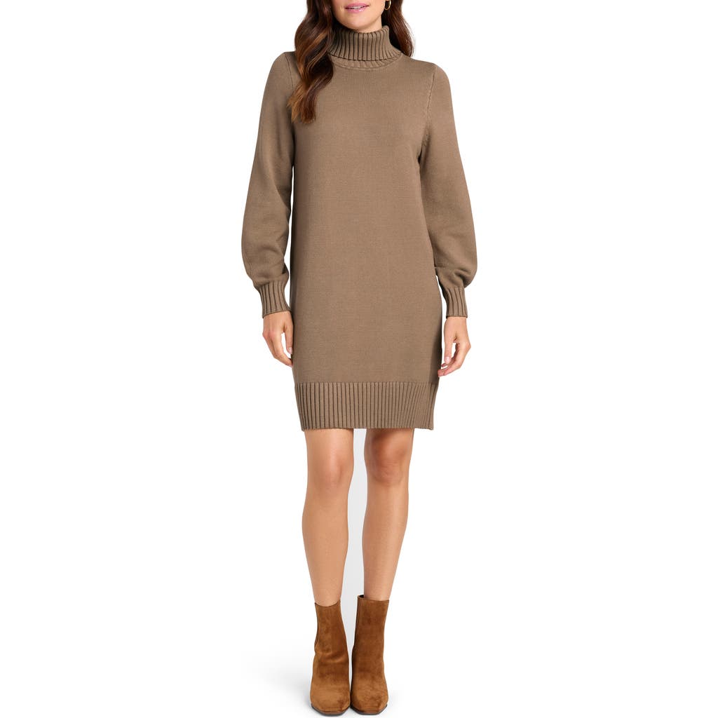 Shop Splendid X @cellajaneblog Turtleneck Long Sleeve Sweater Dress In Toast