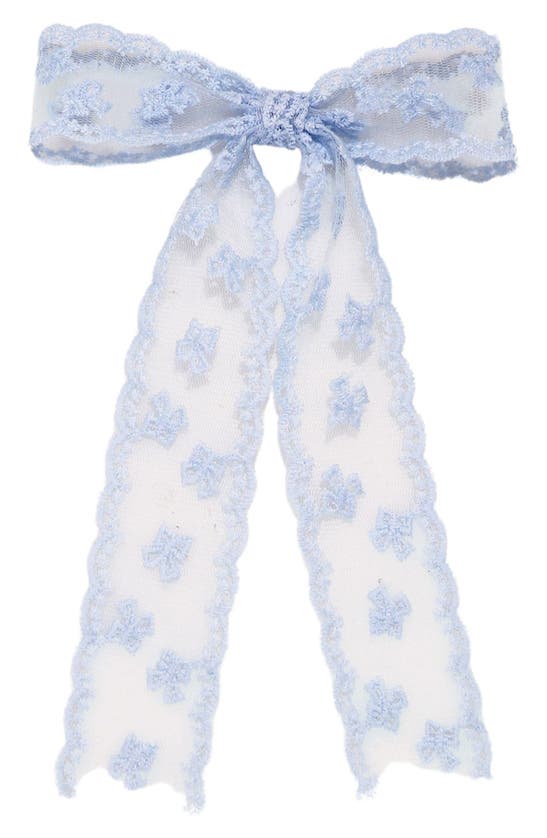 Shop Petit Moments Scalloped Lace Hair Bow In Sky