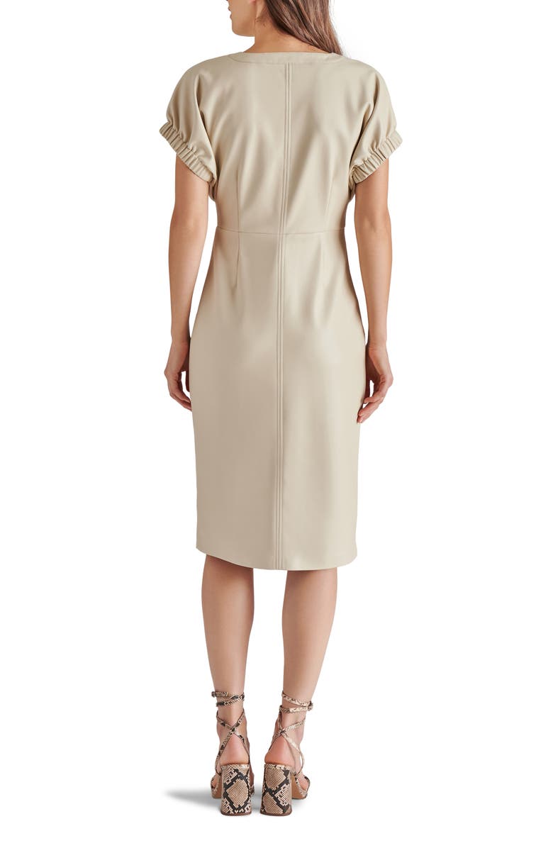 Steve Madden Arin Ruched Faux Leather Snap Front Dress | Nordstrom