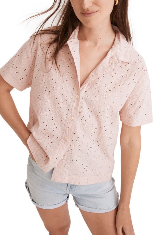 Madewell Beachside Dream-On Daisies Eyelet Shirt in Wisteria Dove