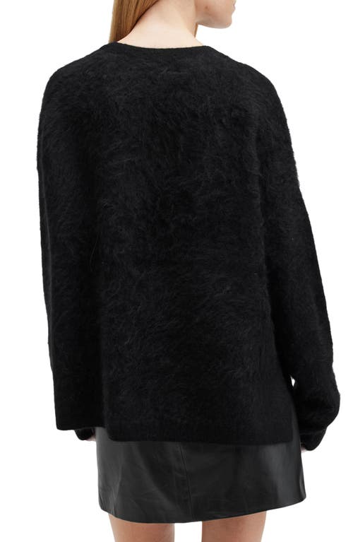 Allsaints Rebel Crewneck Cashmere Sweater In Black