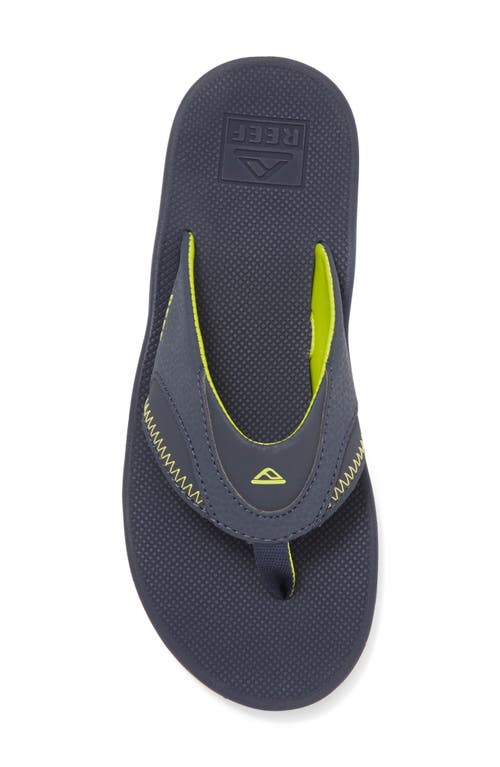 Shop Reef Kids' Fanning Flip Flop In Lime/navy