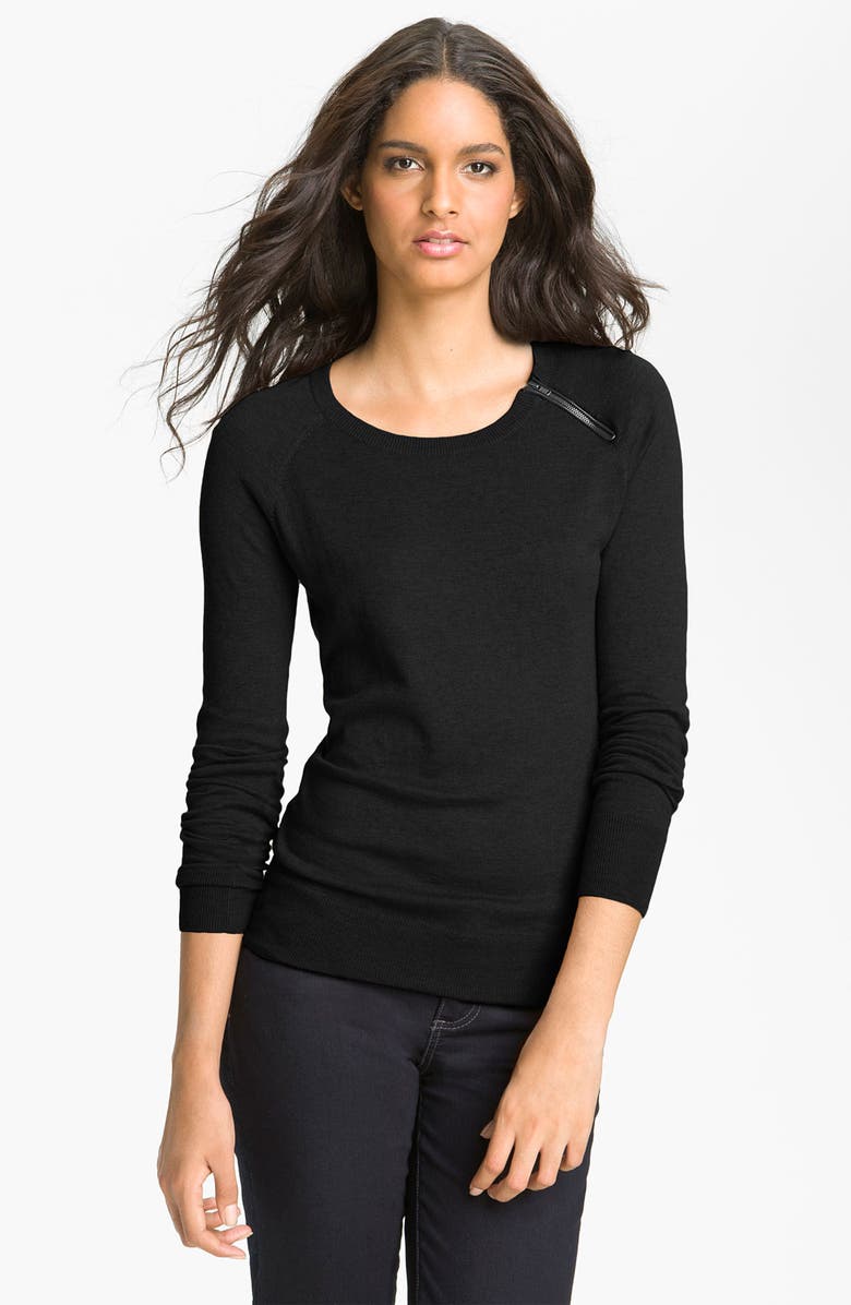 Halogen® Zip Shoulder Sweater | Nordstrom