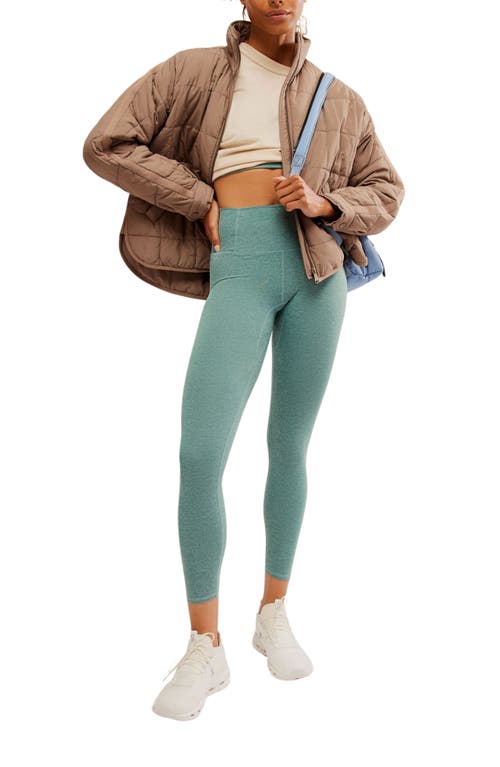 Shop Free People Never Better Heathered Leggings In Midnight Jade Heather