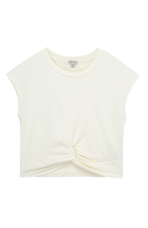 Shop Habitual Kids Kids' Twist Front Cotton T-shirt In Off-white