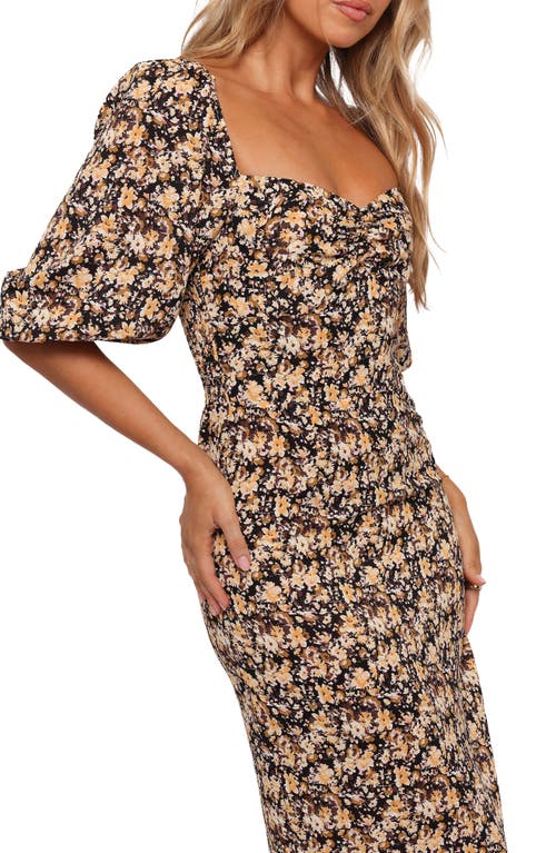 Petal And Pup Petal & Pup Oona Floral Midi Dress In Black