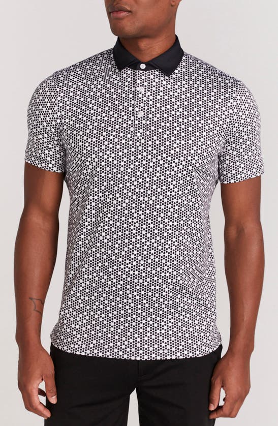 Shop Redvanly Clyde Dot Print Polo In Black